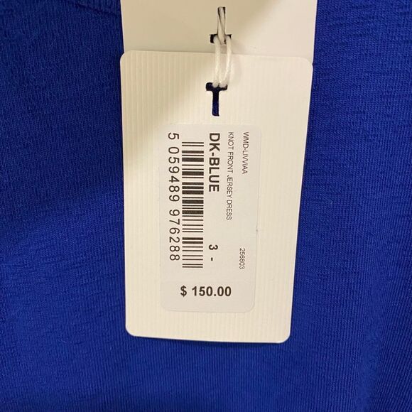 Ted Baker London Livviaa Knot Front Jersey Dress. Dark Blue. Size 3 (US SZ 8) - Picture 5 of 13